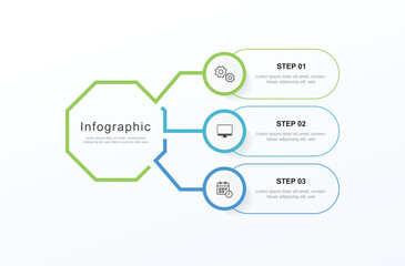  Infographic 3 options design elements for your business data. Vector Illustration