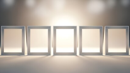 blank photo frames set – minimalist polaroid mockup – empty snapshot placeholders collection