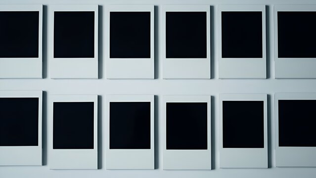 blank photo frames set – minimalist polaroid mockup – empty snapshot placeholders collection