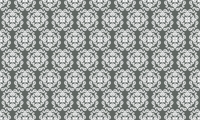 Modern Gray White Damask Seamless Decorative Pattern