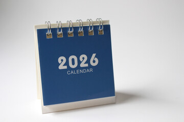 Monthly calendar template for the new year 2026 desk calendar,isolated on white background	