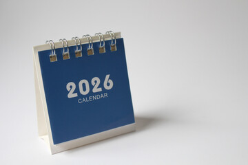 Monthly calendar template for the new year 2026 desk calendar,isolated on white background	