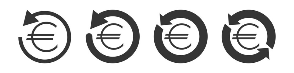 Set of Vector Refund Money Icons Isolated