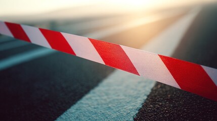 disengaged. Vibrant red and white finish line ribbon stretched taut across a marathon track. event key visuals, club posters, designed for fitness apps and gym onboarding, used by sports marketers.