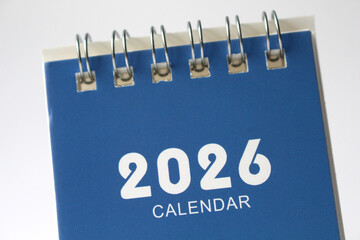 Monthly calendar template for the new year 2026 desk calendar,isolated on white background	