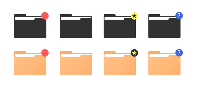 Set of Modern Folder Icons for UI/UX