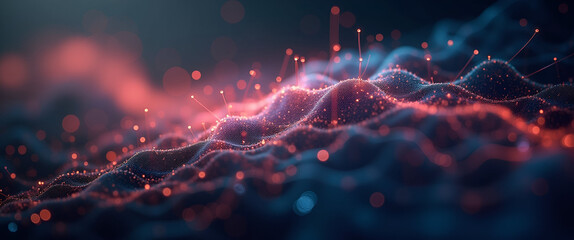 An abstract concept image depicting the intricate web of data flow and its implications for digital citizenship, using soft colors and sharp contrasts to create an engaging visual.