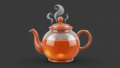 Steaming teapot filled with flavorful tea, perfect for a cozy and relaxing moment, offering warmth and comfort, ideal for showcasing tea brands and relaxation products, a soothing beverage