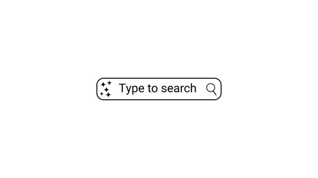 Type to search" Search Bar with Sparkle Icons on White Background text input search icon