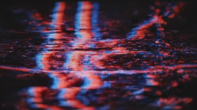 Abstract Glitch: A striking visual of digital corruption, with intersecting lines of distorted red and blue across a textured background, suggesting the chaos of data or technological error.
