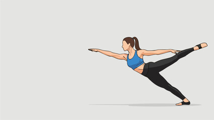 Fototapeta premium Woman Performing Handstand Yoga Pose Illustration Physical Fitness and Well being