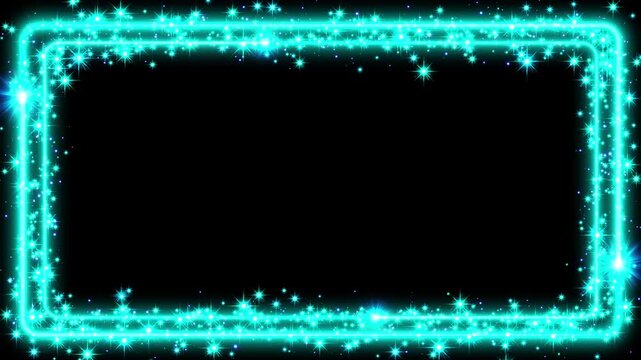 light blue Glitter Frame Material (transparent background, loopable)