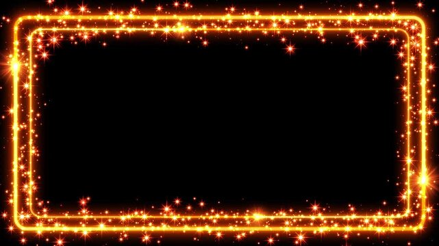 orange Glitter Frame Material (transparent background, loopable)