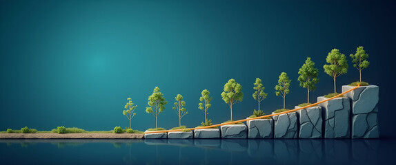 A professional depiction of a long term loan offering, featuring an open financial roadmap with copy space for highlighting commitment to sustainable financial solutions for consumers.