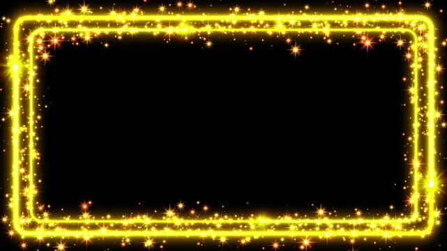 Yellow Glitter Frame Material (transparent background, loopable)