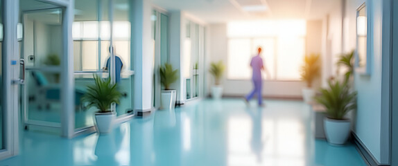 A serene healthcare environment illustrating workflow efficiency, featuring soft colors and gentle curves, with negative space to emphasize patient-focused services.