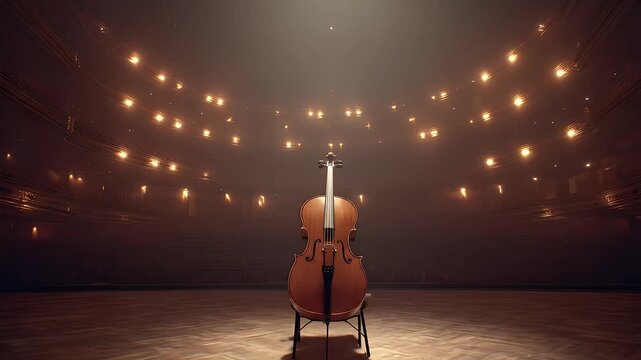 Cello in Empty Concert Hall