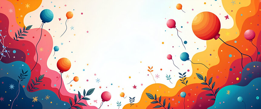 An abstract representation of creativity featuring vibrant colors and dynamic shapes, incorporating copy space elements for imaginative concepts or branding purposes.