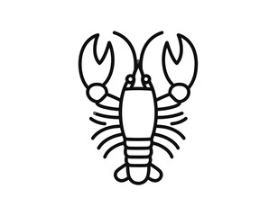 Obraz premium Black and white line drawing of a crustacean