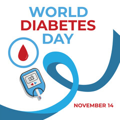 Diabetes Blood Sugar Test Concept for World Diabetes Day Banner