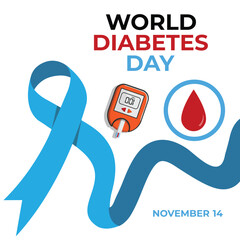 Diabetes Blood Sugar Test Concept for World Diabetes Day Banner
