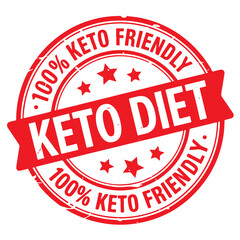 Keto Friendly Stamp. Keto Diet Stamp. Stamp Design Isolated on White Background. Grunge Stamp Vector Illustration.