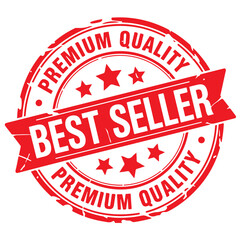 Premium Quality Best Seller Stamp. Stamp Design Isolated on White Background. Grunge Stamp Vector Illustration.