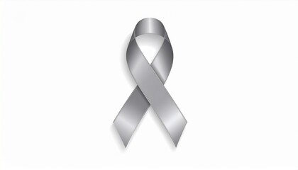 Gray Ribbon Brain Cancer Awareness Symbol