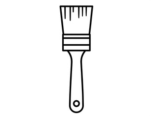 Monochrome illustration of a paint brush. Isolated on a white backdrop