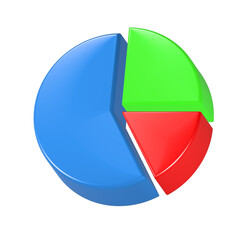 Obraz premium colorful pie chart 3d rendering icon