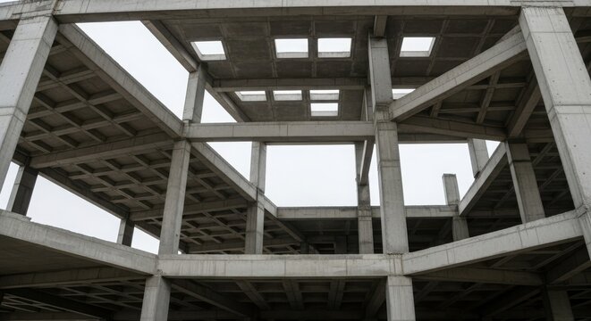 Abstract steel frame architecture structure abstract geometry perspective