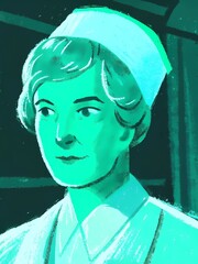 Illustration of nurse healthcare professional medical worker in uniform with cap digital art portrait