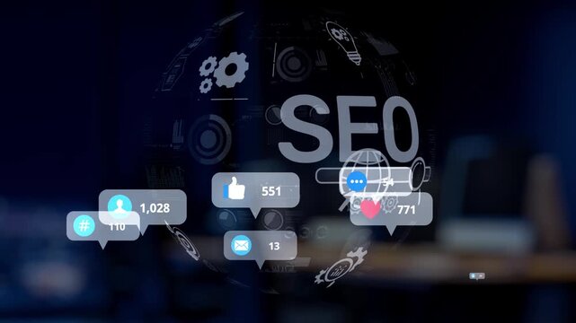 A close-up of a robotic hand interacting with floating social media notifications and icons in a futuristic digital workspace, showcasing advanced technology and communication. Synapse - Powered by Adobe