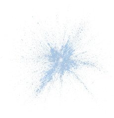 Radial scatter of light blue particles extending from center, visualizing symmetrical data distribution or impact.