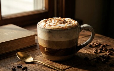 cup of coffee cinematic photo and aesthetic. AI
