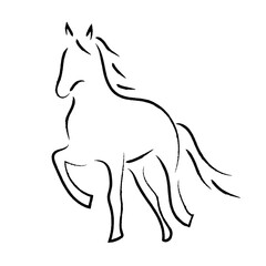 筆で描いたような和風の馬2