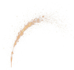 Scattered golden particles with soft shimmer, creating a dynamic and elegant texture on transparent background.