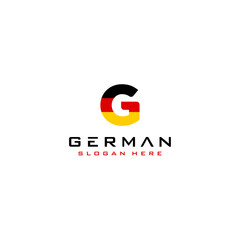German Flag Initial Letter G Design Vector Template