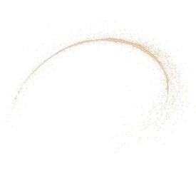 Scattered golden particles with soft shimmer, creating a dynamic and elegant texture on transparent background.