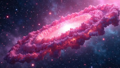 Rose quartz nebula, subtle shimmer, pink haze, abstract, light