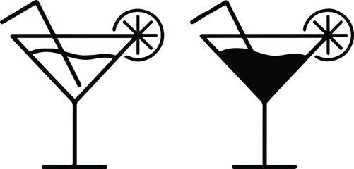 cocktail glass silhouette duo coupe stemware with citrus wedge