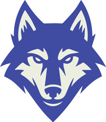 wolf head logo geometric emblem vector icon for branding design