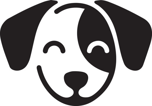 dog face monogram logo vector illustration for pet product label
