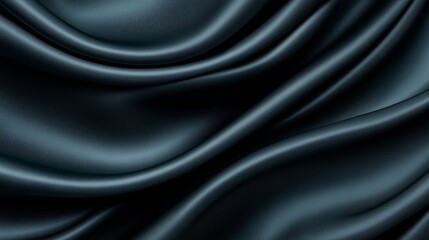 Fototapeta premium Elegance in the Drapery: a close-up of luxurious fabric. The deep, rich dark color drapes elegantly, creating a sense of refined opulence. 
