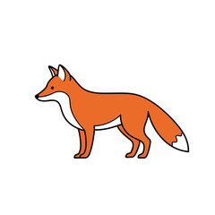 Obraz premium Red fox vector illustration