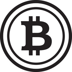 Bitcoin Cryptocurrency Symbol Icon Solid Black vector illustration