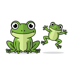 Cute cartoon frogs vector illustration