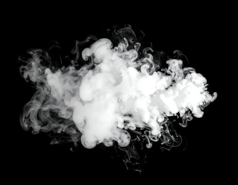 Rendered white smoke cluster against a black background