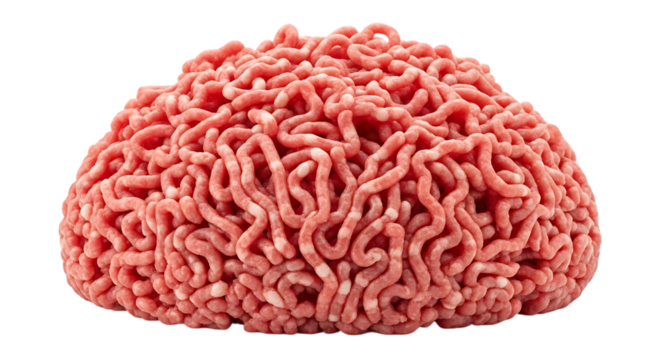 Fresh raw ground meat isolated on black background for cooking