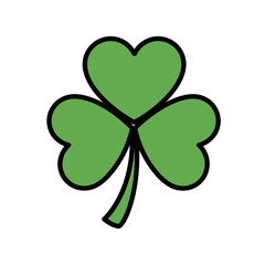 Vibrant Four Leaf Clover Simple Graphic Symbolizing Luck Fortune and Saint Patrick's Day
